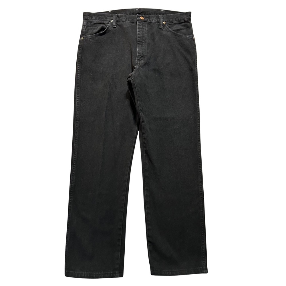 VTG Wrangler Jeans Men 36x30 Black Cowboy Cut Original Fit 13MW USA Made 80s 90s